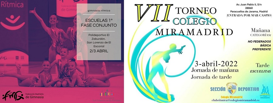 Este fin de semana: 1ª Fase de la Federación Madrileña para nuestros Conjuntos de Escuelas y VII Torneo Miramadrid